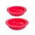 Prato Infantil Silicone Inquebravel Vermelho Kit Criança 2un