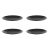 Prato Raso Redondo Lanche Preto Plastico Solido BPA Free 4un