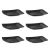 Prato Raso Lanche Preto 18cm Plastico Solido BPA Free 6un