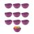 Tigela Bowl Jogo de Sobremesa Cremeira Pote Roxo Magenta 10un