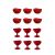 Jogo de Sobremesa Vermelho Taça e Bowl Pote 300ml 12un