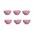 Tigela Bowl Pote Sobremesa Jogo Rosa Fosco Ceramica 6un