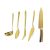 Faca Concha Garfo Colher Espatula Inox Talheres Dourado 5un