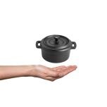 Panela Mini Caçarola Tampa Ferro Fundido Fogao Forno Induçao