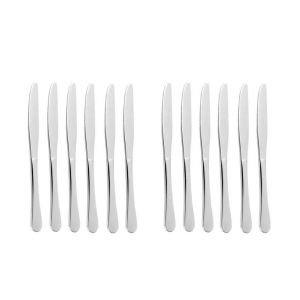 Faca de Sobremesa Jogo Talher Aço Inox Elite 12un