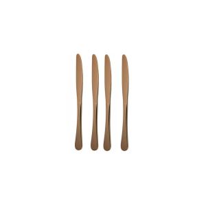 Jogo Faca de Sobremesa Cobre Talher Metal Inteiriço 4 un