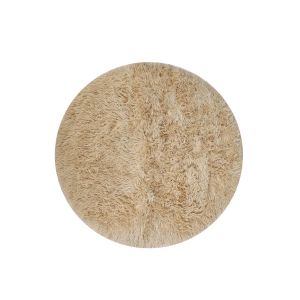 Tapete Redondo Bege Felpudo Leve Antiderrapante Closet 120cm