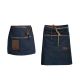 Avental de Cintura Jeans Couro Barista Chef Bartender Kit 2 1