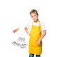 Avental Infantil Amarelo Jogo Talheres Mini Utensilios Inox