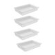 Bandeja Multiuso 2,7L Organizador Cozinha Plastico Branco 4un