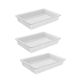 Bandeja Multiuso 7L Organizador Cozinha Plastico Branco 3un