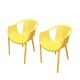 Cadeira Amarela com Braços Poltrona Columba 2un