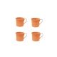 Caneca de Aluminio Laranja Mini Xicara Cafe 100ml Retro 4un