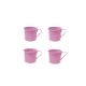 Caneca de Aluminio Rosa Mini Xicara Cafe 100ml Retro 4un