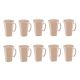 Caneca Bege Nude Cappuccino 400ml Plastico BPA Free Jogo 10un