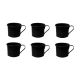 Caneca Mini Cafe Sobremesa 75ml Aluminio Preto Xicara 6un