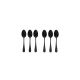 Jogo Colher de Cafe Preto Colheres Inox Metal Black 6un