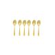 Jogo Colher de Cha Dourado Talher Metal Inox Colheres 6un