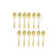 Jogo Colher de Cha Dourado Talher Metal Inox Colheres 12 un