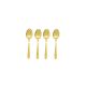 Jogo Colher de Sobremesa Dourado Ouro Talher Metal 4 un