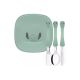 Prato Tigela Bowl Talheres Refeiçao Infantil Stitch Verde 5un