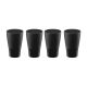 Copo Preto de Plastico 300ml Resistente BPA Free 4un
