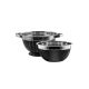 Escorredor de Massas Macarrao e Tigela Bowl Inox Preto 2un