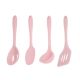 Colher Concha Espatula Silicone Rosa Utensilio Cozinha 4un