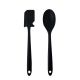 Colher e Espatula Profissional Silicone Preto 2un