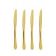 Faca de Sobremesa Inox Dourado Ouro Talher Metal Aço Inox 4un