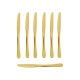 Faca de Sobremesa Inox Dourado Ouro Talher Aço Inox 40un
