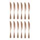 Jogo Faca de Mesa Cobre Churrasco Inox Serrilhada Carne 12un