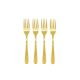 Jogo Garfo de Mesa Dourado Ouro Talher Metal Inteiriço 4 un