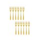 Jogo Garfo de Sobremesa Dourado Ouro Talher Metal 12 un
