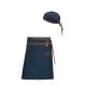 Avental de Cintura Jeans Couro e Bandana Bartender Salao Kit