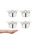Panela Mini Caçarola 12cm Inox Couvert Entrada Tampa 4un