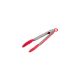 Pegador de Salada Mini Pinça Inox Silicone Vermelho 21cm