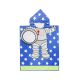 Poncho Infantil Astronauta Toalha Capuz Azul Roupao Praia Piscina