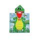 Poncho Infantil Jacare Toalha Capuz Verde Roupao Praia Piscina