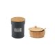 Açucareiro Bambu e Porta Mantimentos Cinza Pote de Cafe Lata