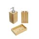 Porta Sabonete Liquido Escova Saboneteira Banheiro Bambu 3un