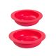 Prato Infantil Silicone Inquebravel Vermelho Kit Criança 2un