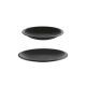 Prato Redondo Lanche Preto Plastico Solido BPA Free 2un
