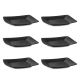 Prato Raso Lanche Preto 18cm Plastico Solido BPA Free 6un
