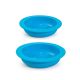 Prato Infantil Silicone Inquebravel Azul Kit Criança 2un