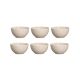 Tigela Bowl Bege Palha Areia Cumbuca 350ml Ceramica 6un