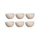 Tigela Bowl Bege Palha Areia Cumbuca 350ml Ceramica 6un