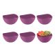 Tigela Bowl Jogo de Sobremesa Cremeira Pote Roxo Magenta 6un