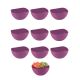 Tigela Bowl Jogo de Sobremesa Cremeira Pote Roxo Magenta 10un