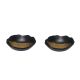 Tigela Bowl Preto Dourado Ceramica Fosco Stone Gold 2un